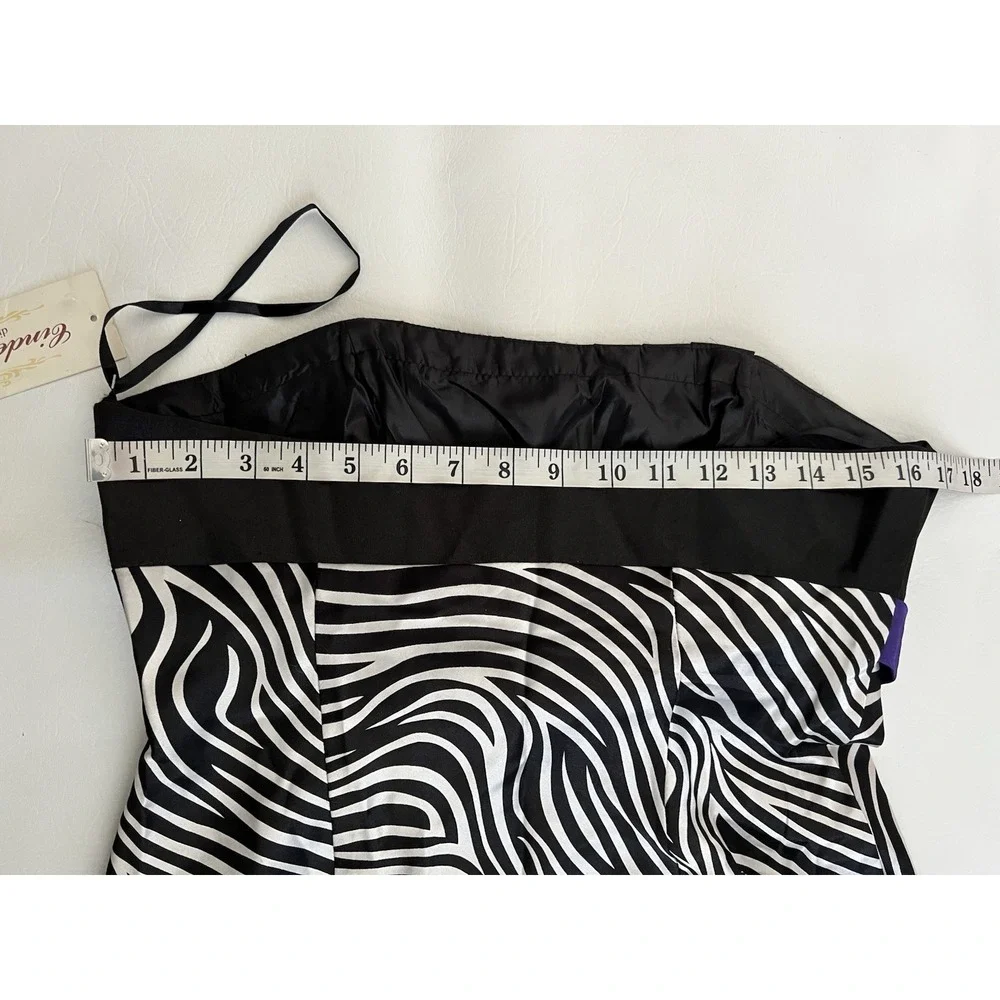 Cinderella Y2K Strapless Zebra Print Cocktail Dress Size L Jr. Whimsigoth HOCO - Picture 8 of 9